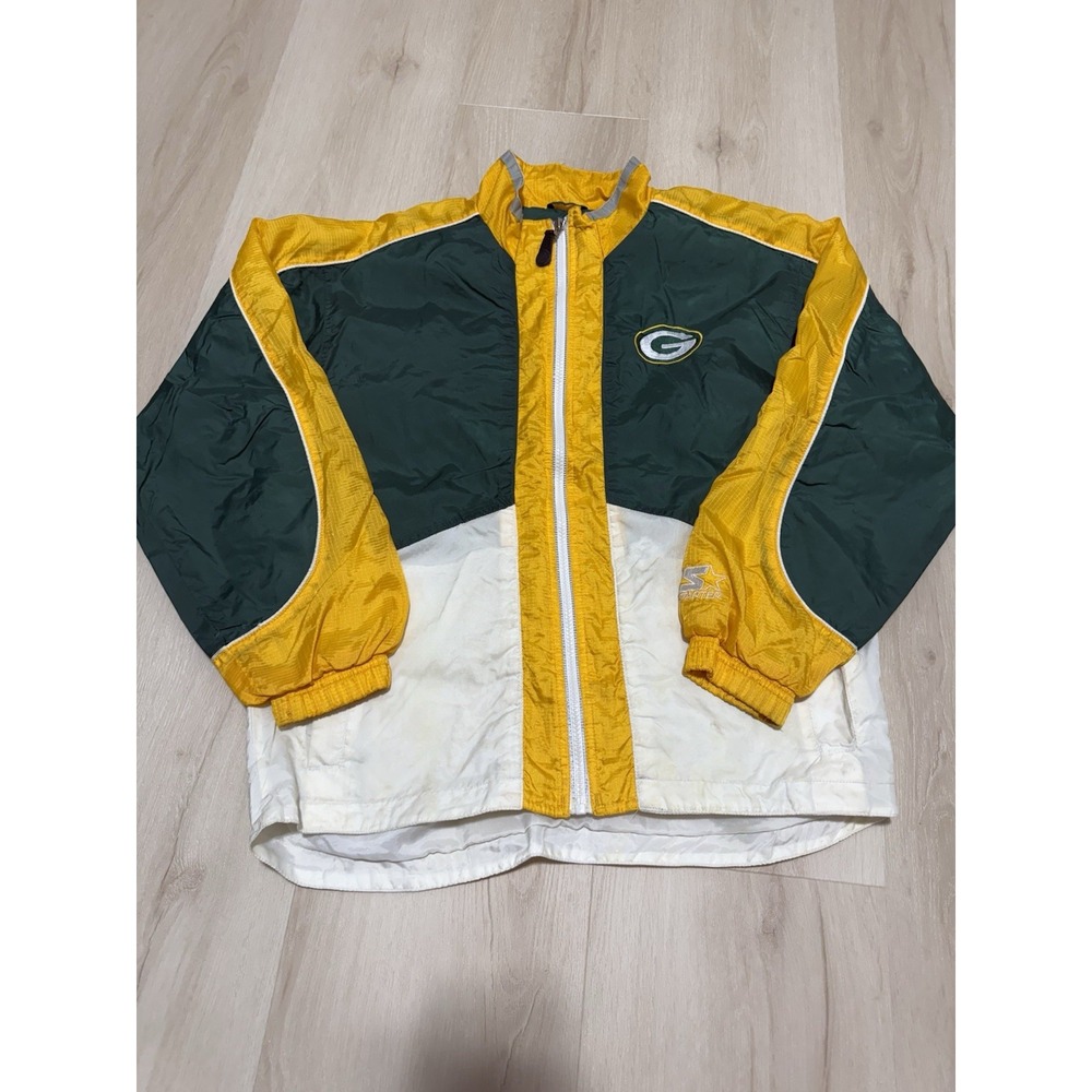 Vintage 90s Green Bay Packers Starter Jacket Windbreaker Women's Size Large